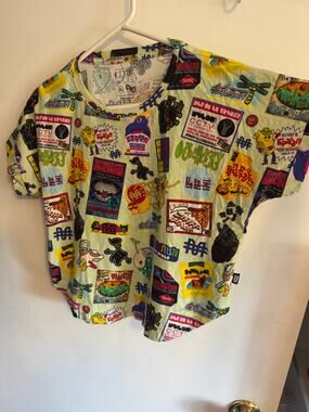 Meow Wolf C Street All Over Print Crop T-Shirt Women’s XL